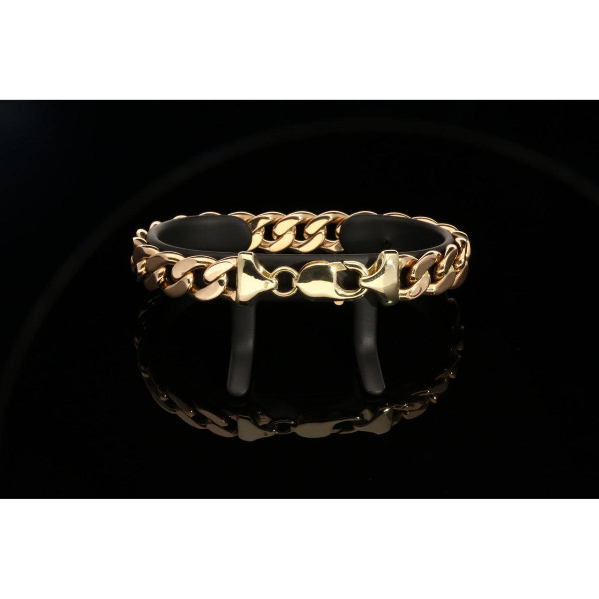 Mens 9ct Yellow Gold Curb Bracelet - 47.60g