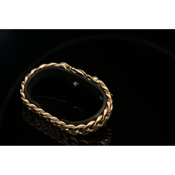 Mens 9ct Yellow Gold Curb Bracelet - 47.60g