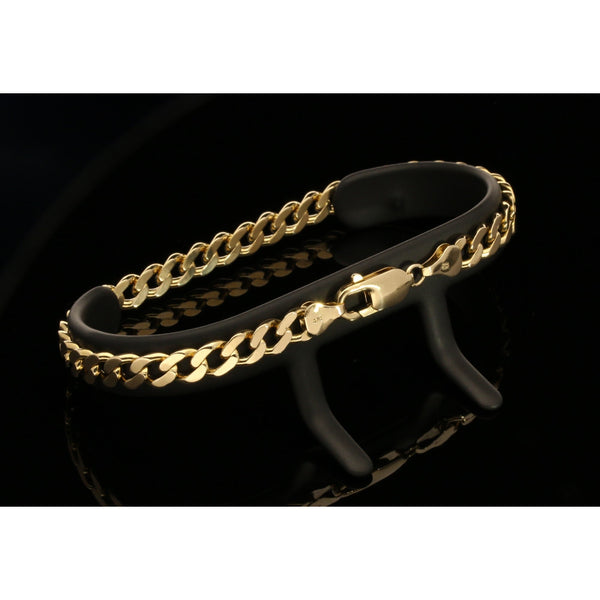 Men's 9ct Yellow Gold Curb Bracelet - 14.60g