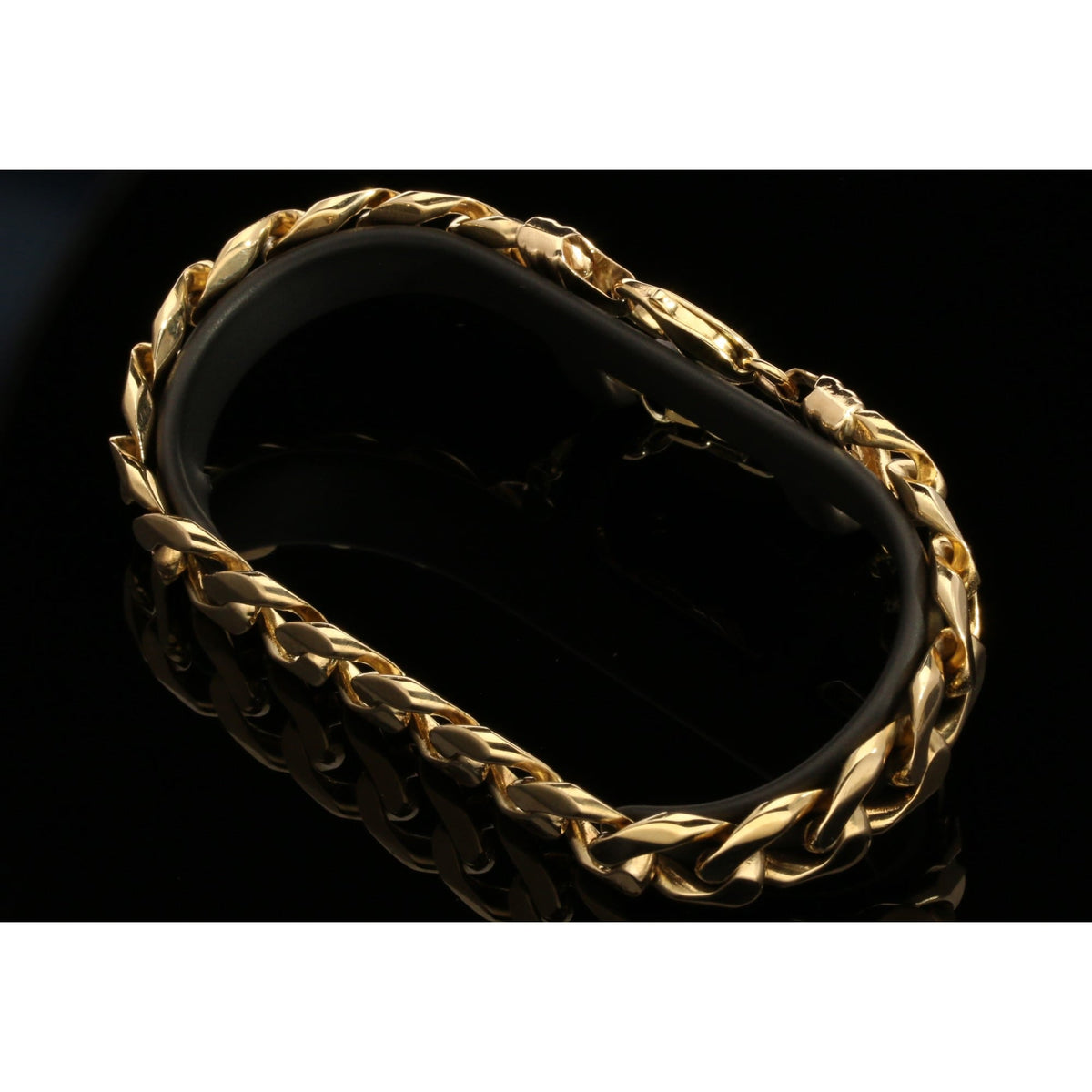 Men's 9ct Yellow Gold Curb Bracelet - 51.30g