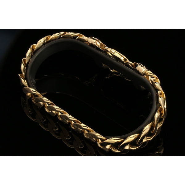Men's 9ct Yellow Gold Curb Bracelet - 51.30g