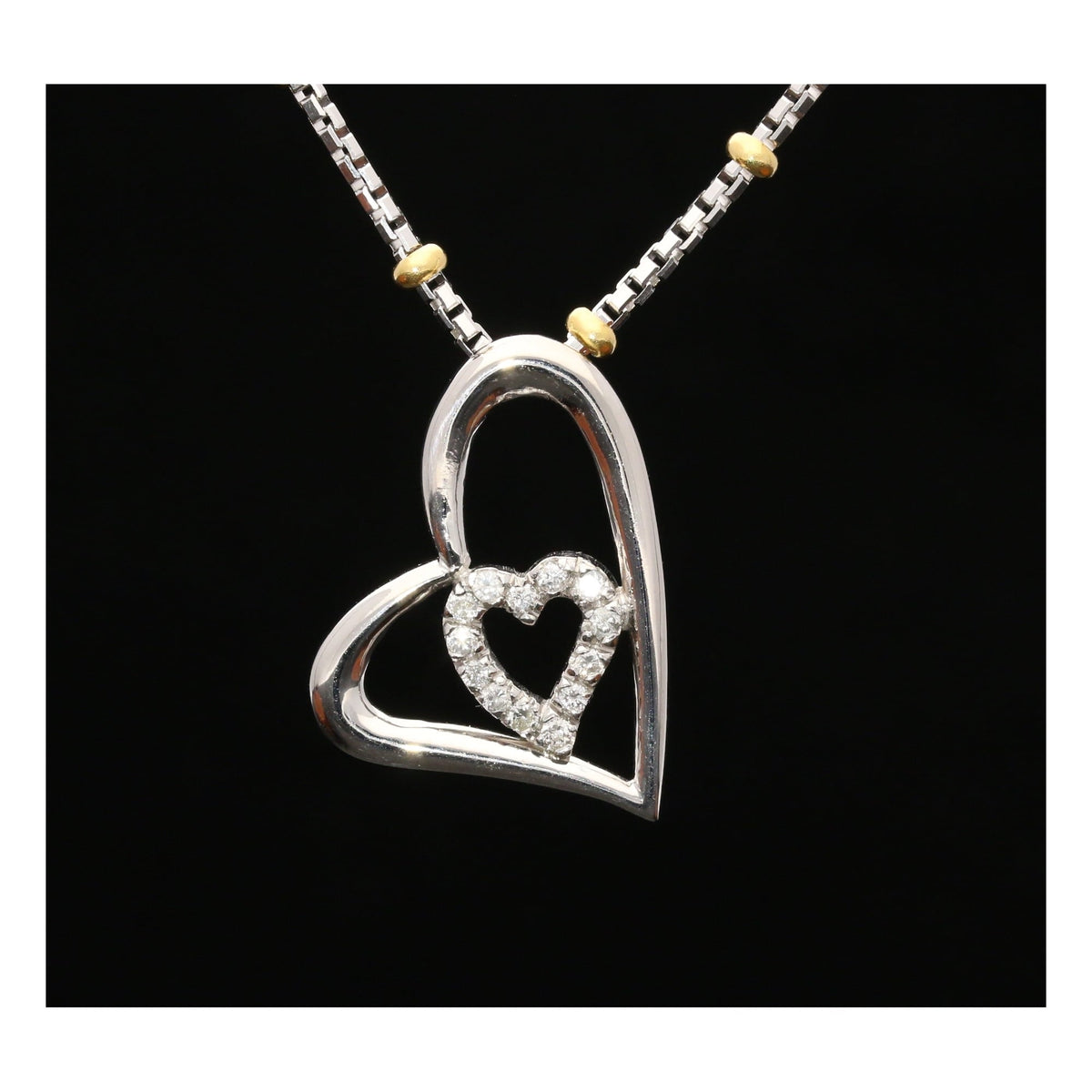 18ct Diamond Heart Pendant & Necklace 0.26ct