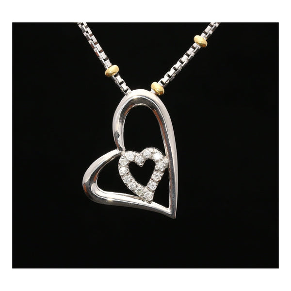 18ct Diamond Heart Pendant & Necklace 0.26ct