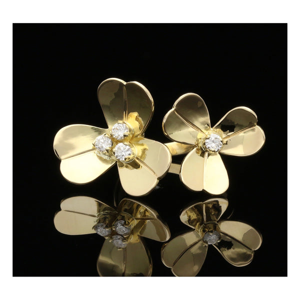 18ct Diamond Double Clover Ring - 0.32ct