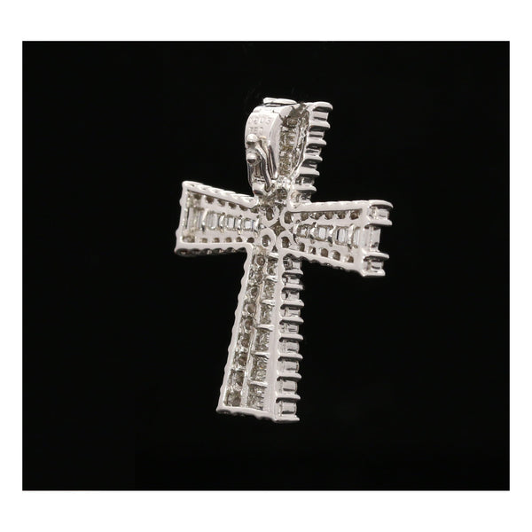 18ct White Gold Beautiful Diamond Cross 2.05ct