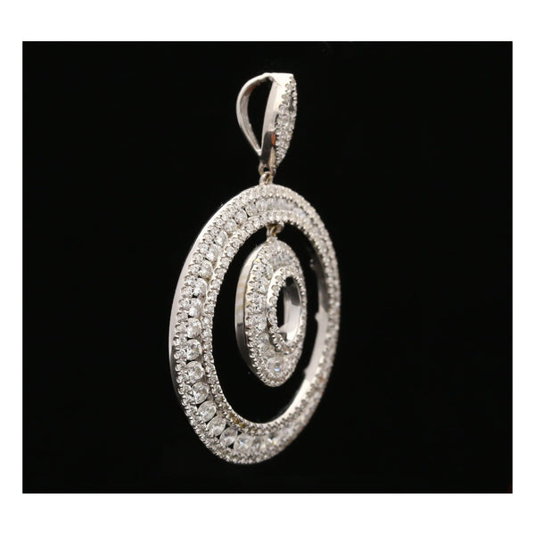 18ct White Gold Diamond Circle Pendant 4.00ct
