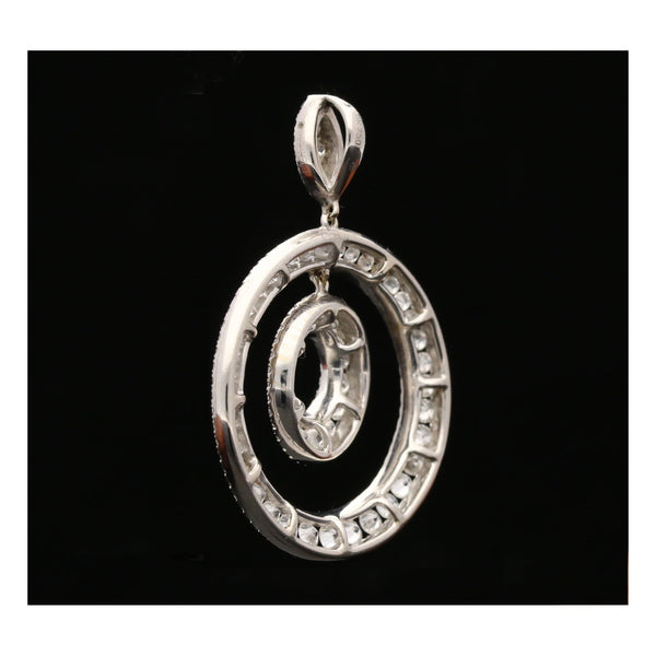 18ct White Gold Diamond Circle Pendant 4.00ct