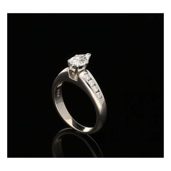 14ct White Gold Pear Cut Diamond Engagement Ring 1.01ct