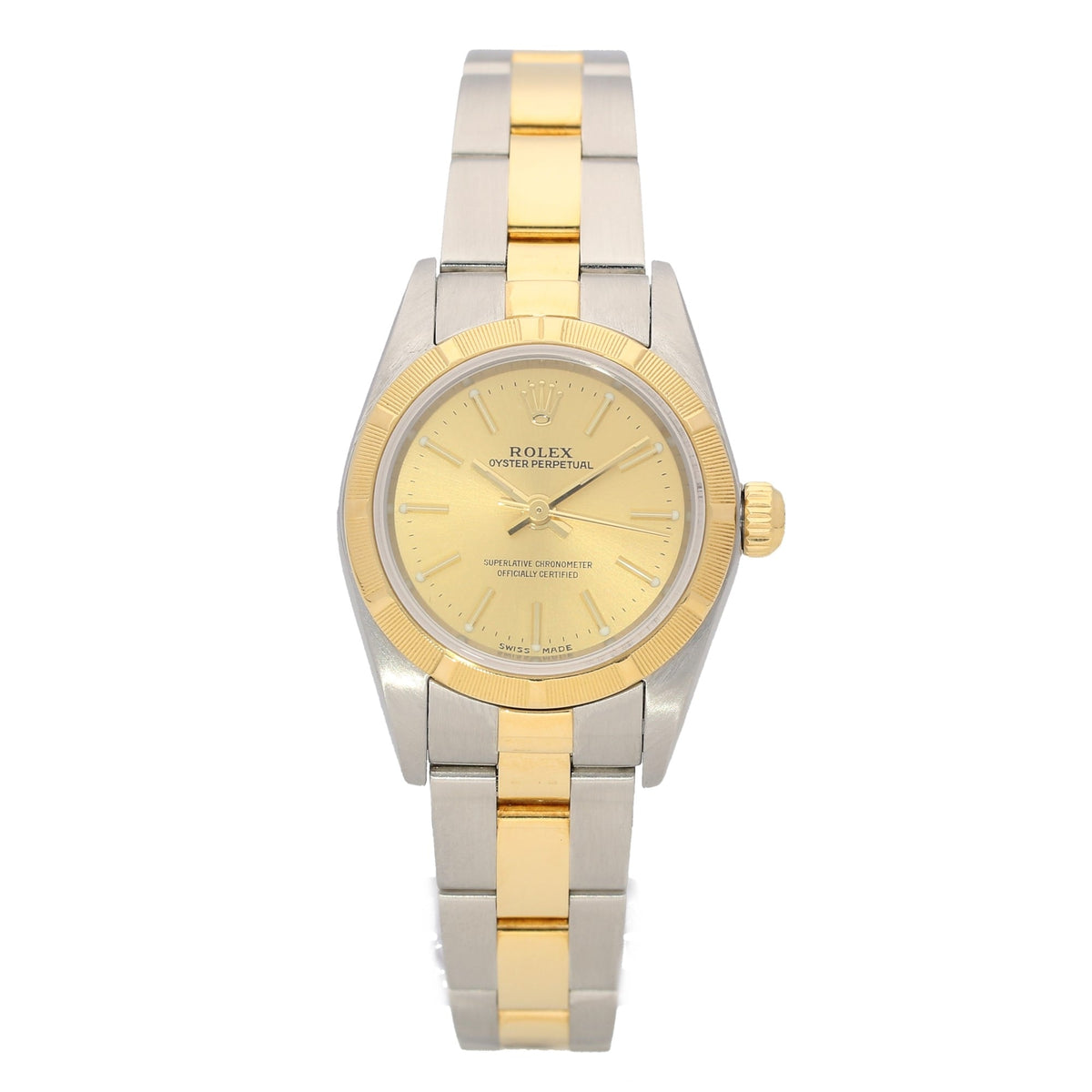 Oyster Perpetual 76233 - Ladies Watch - Gold Dial - 2004