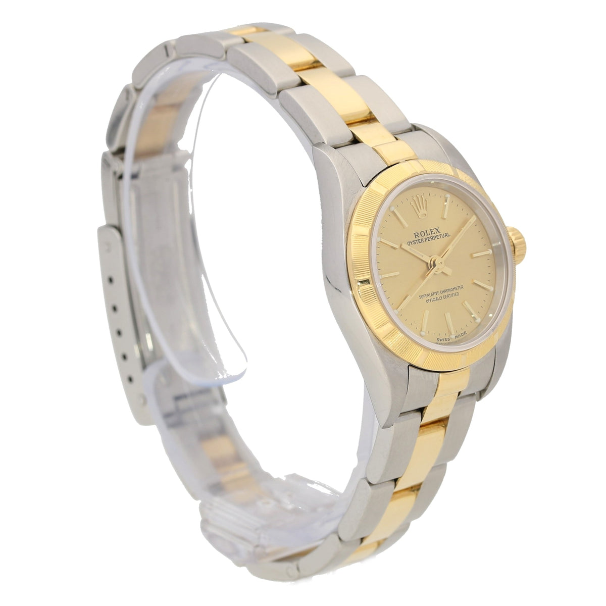 Oyster Perpetual 76233 - Ladies Watch - Gold Dial - 2004