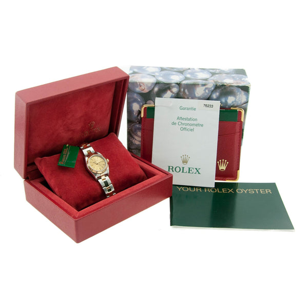 Oyster Perpetual 76233 - Ladies Watch - Gold Dial - 2004