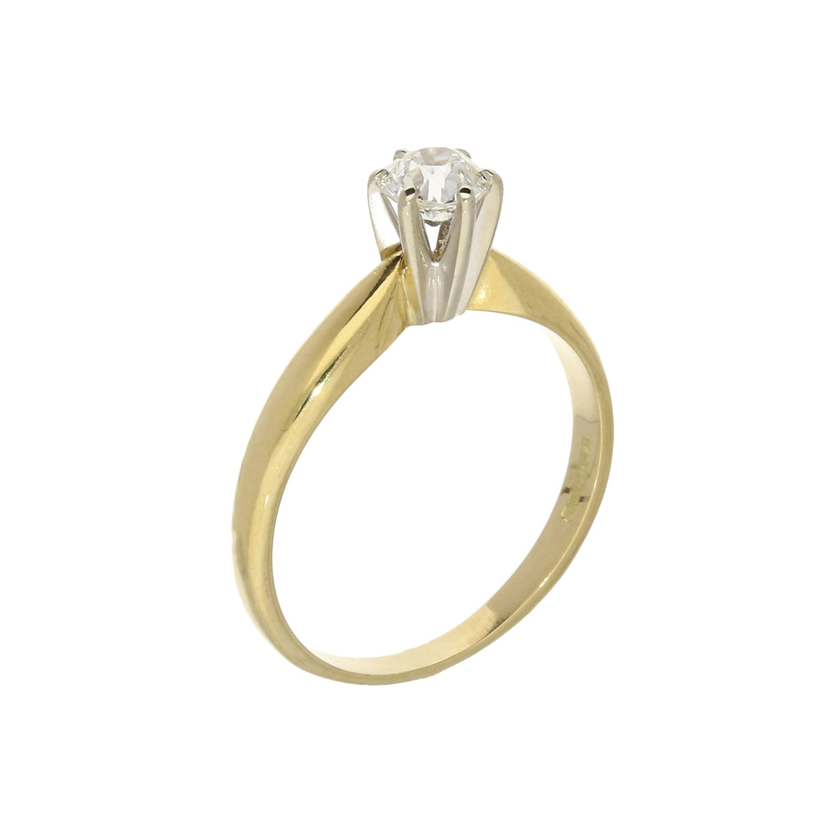 18ct Yellow Gold Old Brilliant Cut Engagement Ring - 0.40ct