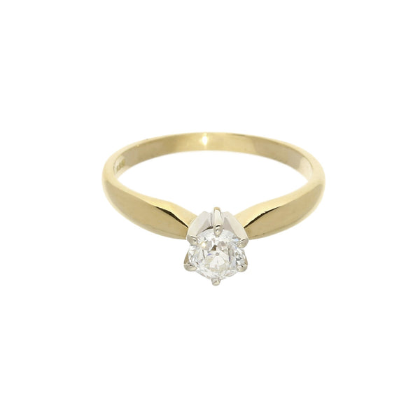 18ct Yellow Gold Old Brilliant Cut Engagement Ring - 0.40ct