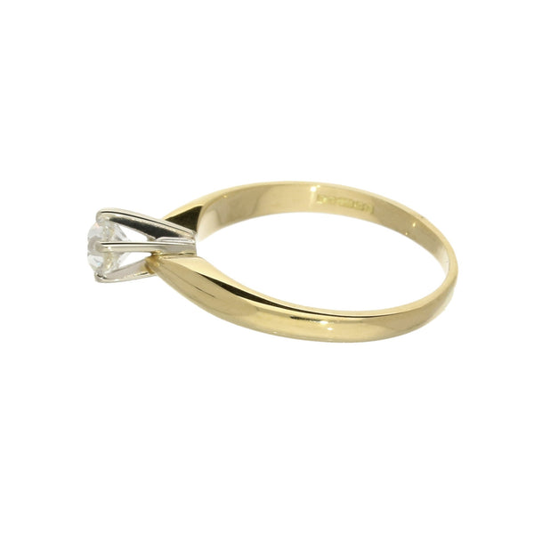 18ct Yellow Gold Old Brilliant Cut Engagement Ring - 0.40ct