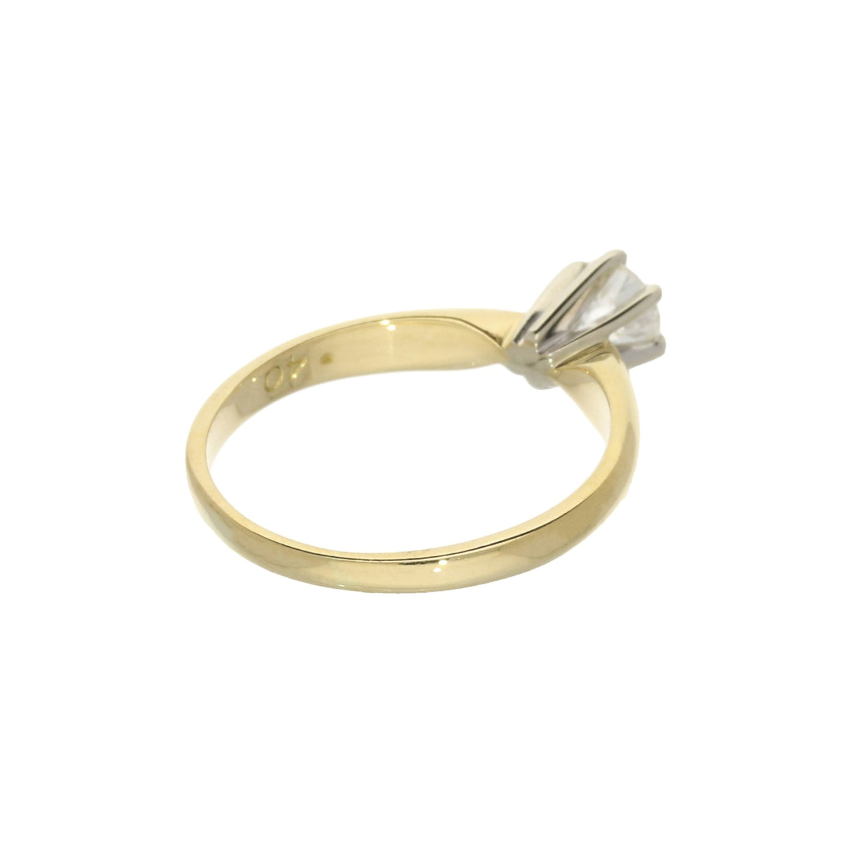 18ct Yellow Gold Old Brilliant Cut Engagement Ring - 0.40ct
