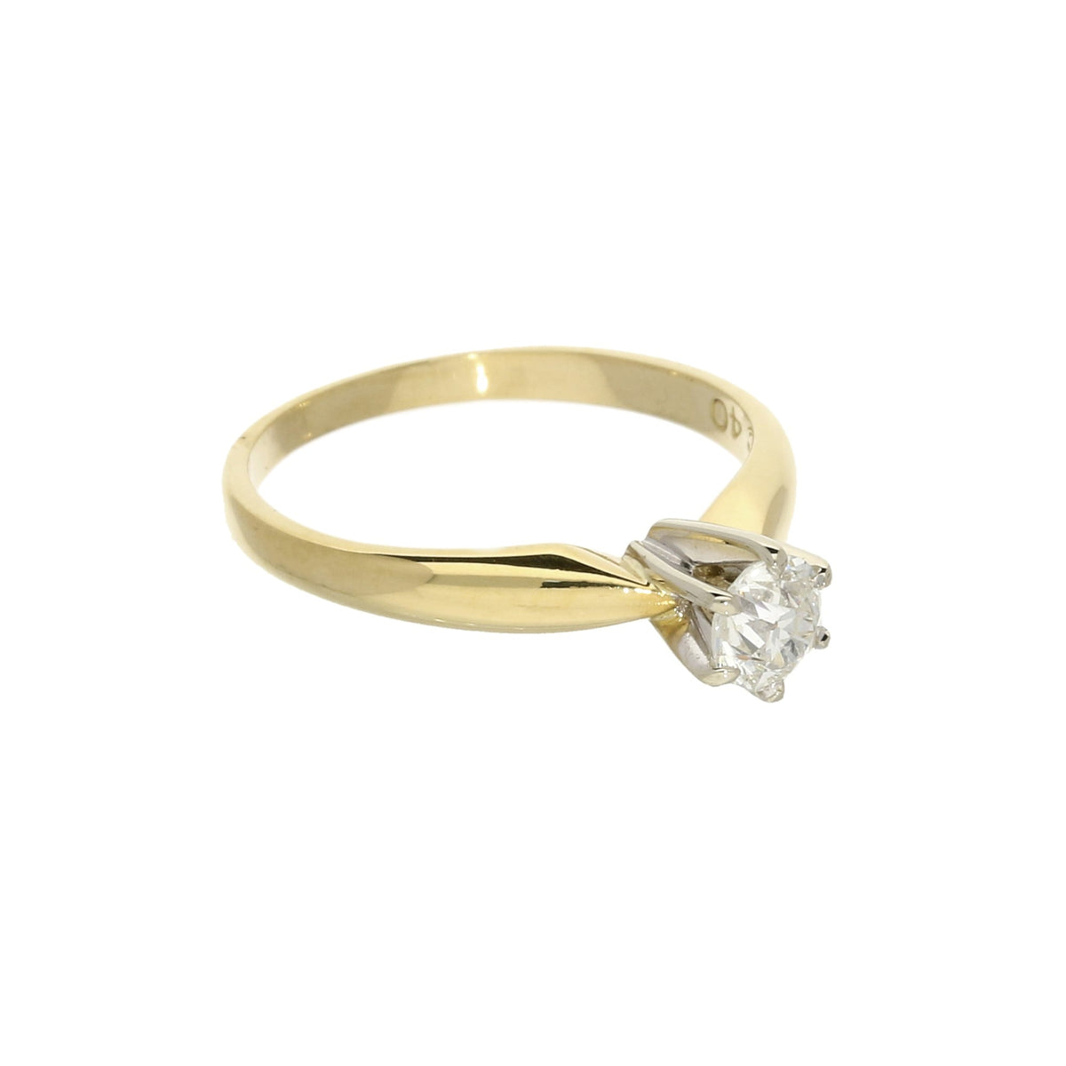18ct Yellow Gold Old Brilliant Cut Engagement Ring - 0.40ct