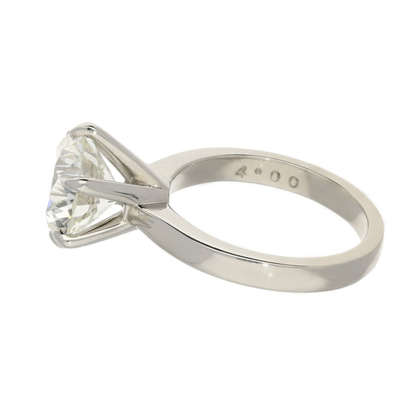 4.00ct Round Brilliant Cut Diamond Engagement Ring VS Standard