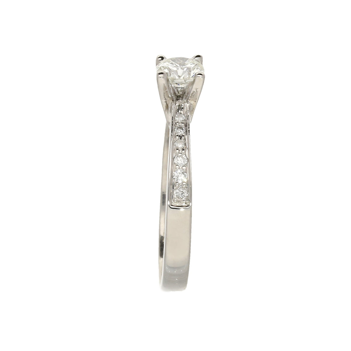 Platinum Engagment Ring - Diamond Shoulders - 0.50ct