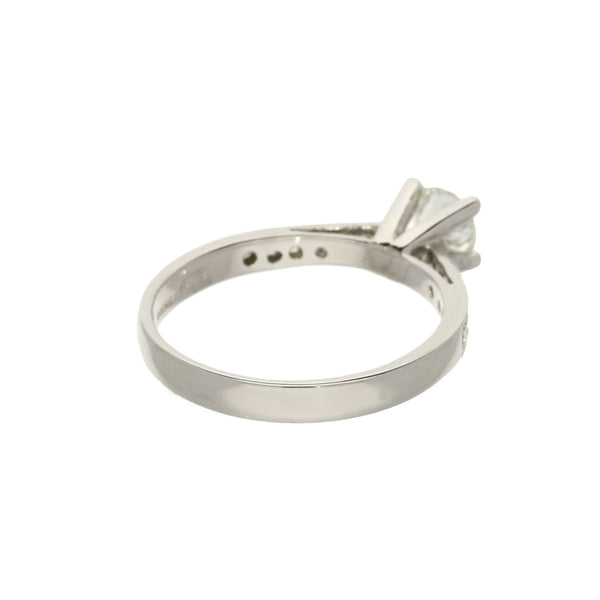 Platinum Engagment Ring - Diamond Shoulders - 0.50ct