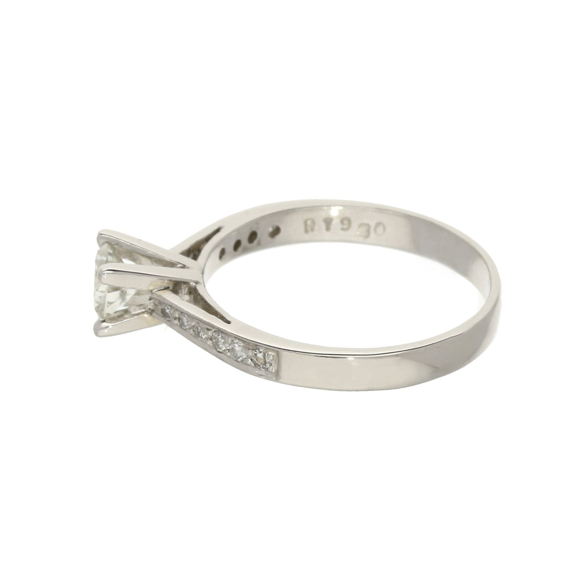 Platinum Engagment Ring - Diamond Shoulders - 0.50ct