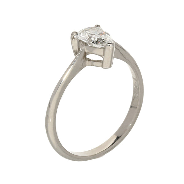 18ct White Gold Pear Cut Diamond Engagement Ring 1.08ct