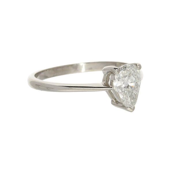 18ct White Gold Pear Cut Diamond Engagement Ring 1.08ct