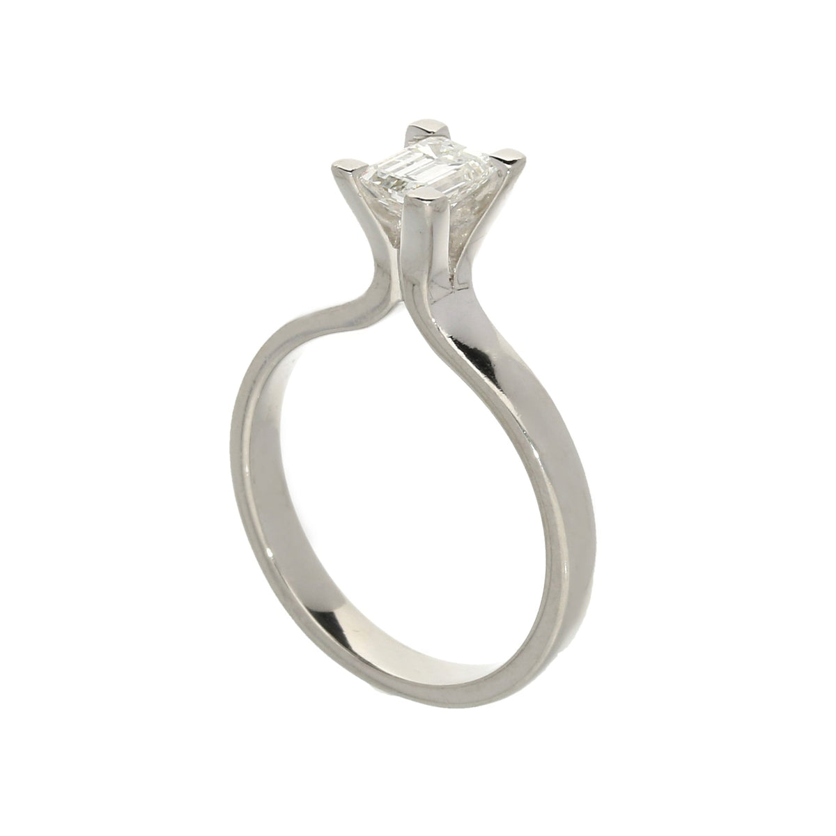 Platinum 0.50ct Emerald Cut Diamond Engagement Ring