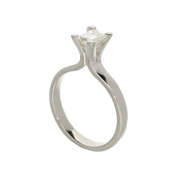 Platinum 0.50ct Emerald Cut Diamond Engagement Ring