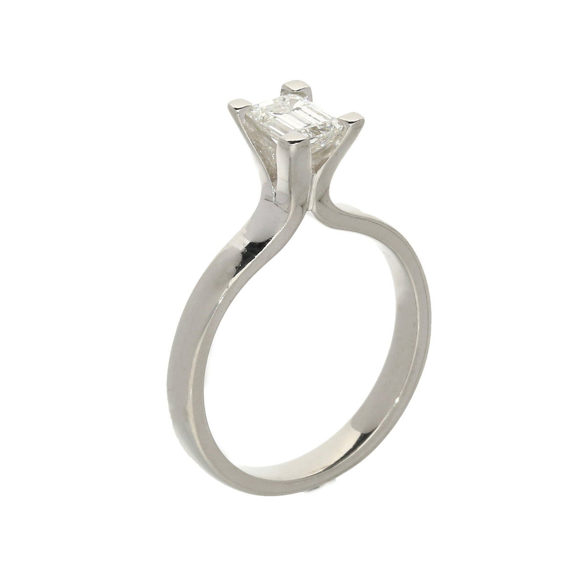 Platinum 0.50ct Emerald Cut Diamond Engagement Ring