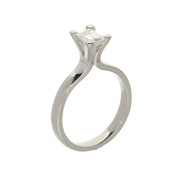 Platinum 0.50ct Emerald Cut Diamond Engagement Ring