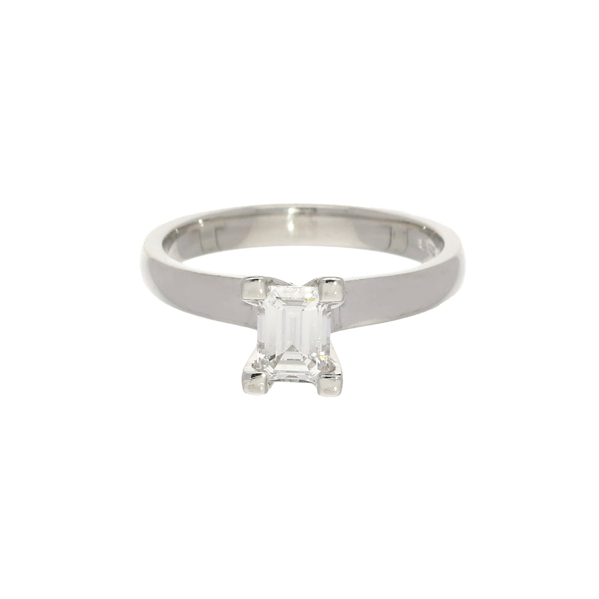 Platinum 0.50ct Emerald Cut Diamond Engagement Ring