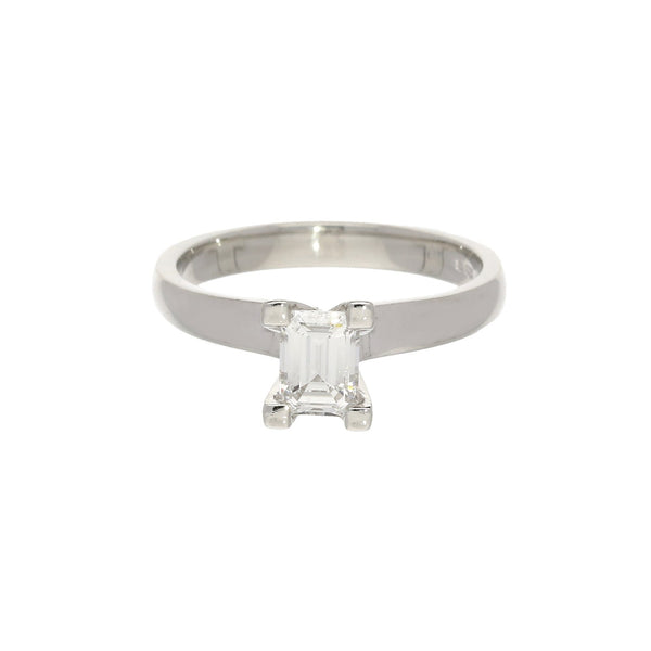 Platinum 0.50ct Emerald Cut Diamond Engagement Ring