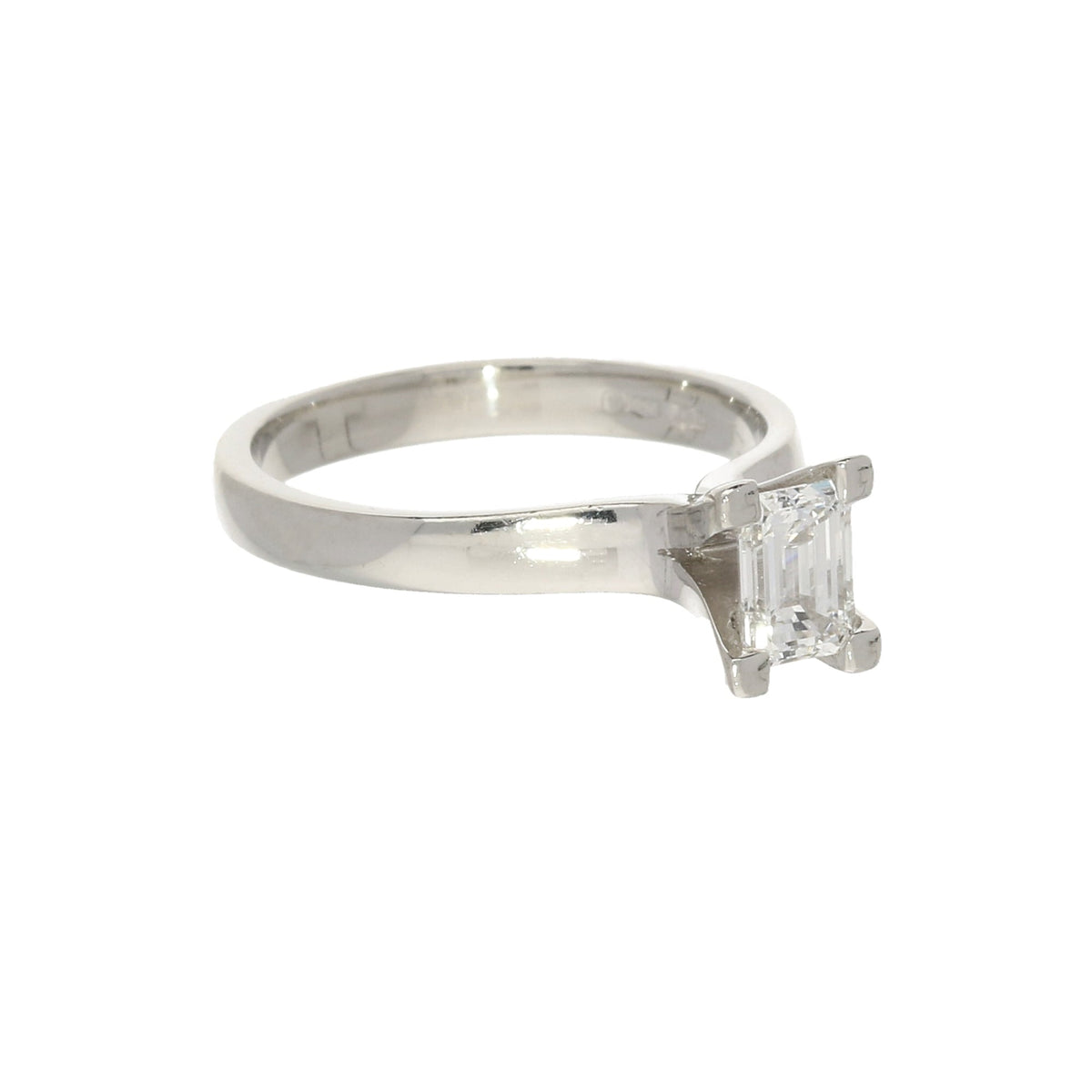 Platinum 0.50ct Emerald Cut Diamond Engagement Ring