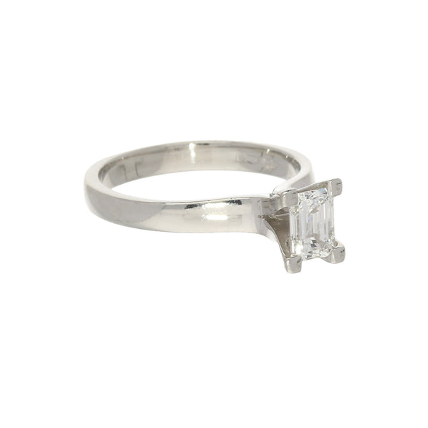 Platinum 0.50ct Emerald Cut Diamond Engagement Ring