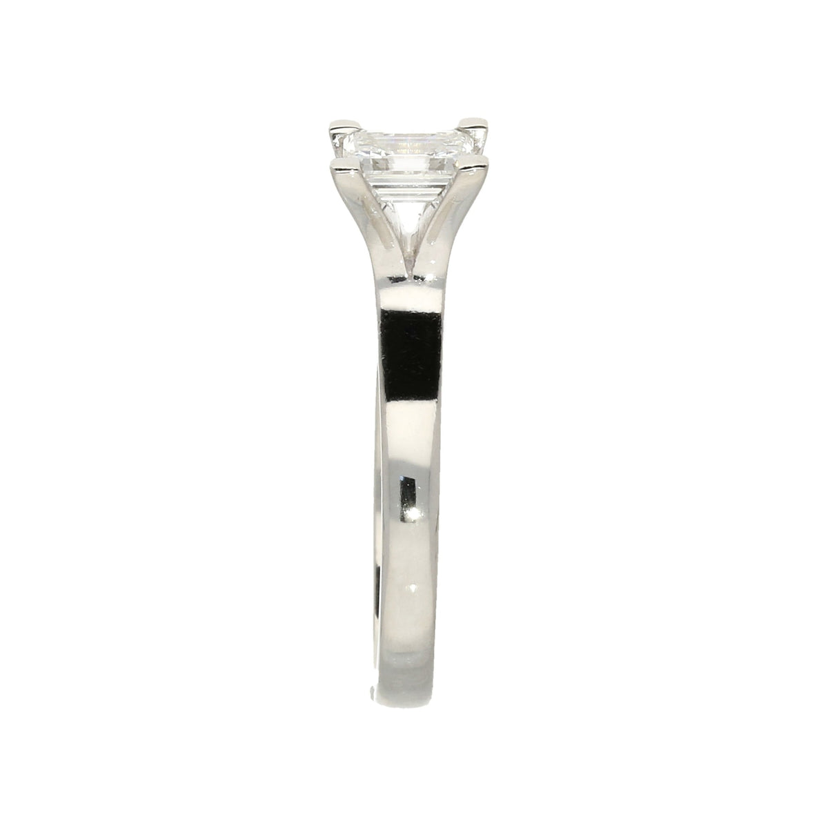 Platinum 0.50ct Emerald Cut Diamond Engagement Ring