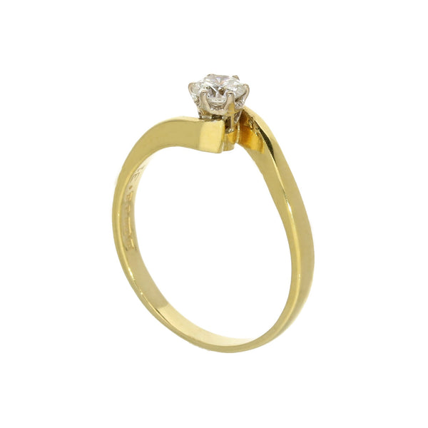 18ct Yellow Gold Diamond Engagement Ring - 0.31ct
