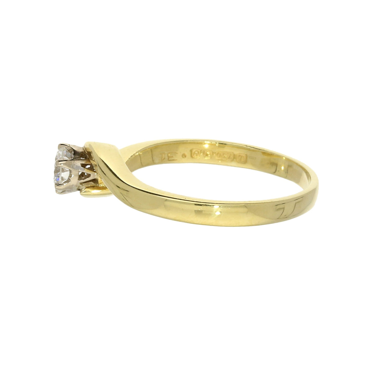 18ct Yellow Gold Diamond Engagement Ring - 0.31ct
