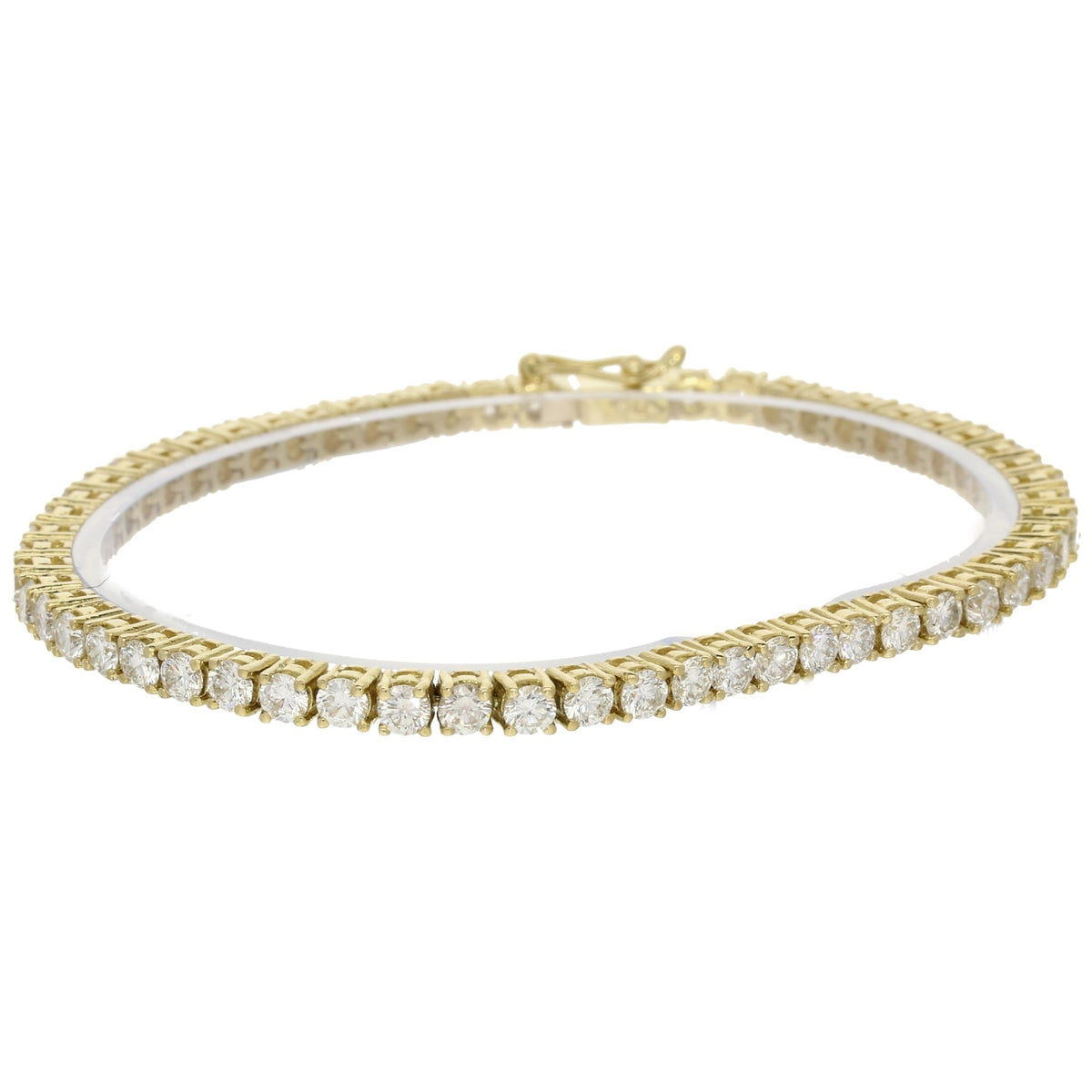 18ct Yellow Gold Diamond Tennis Bracelet 6.27ct