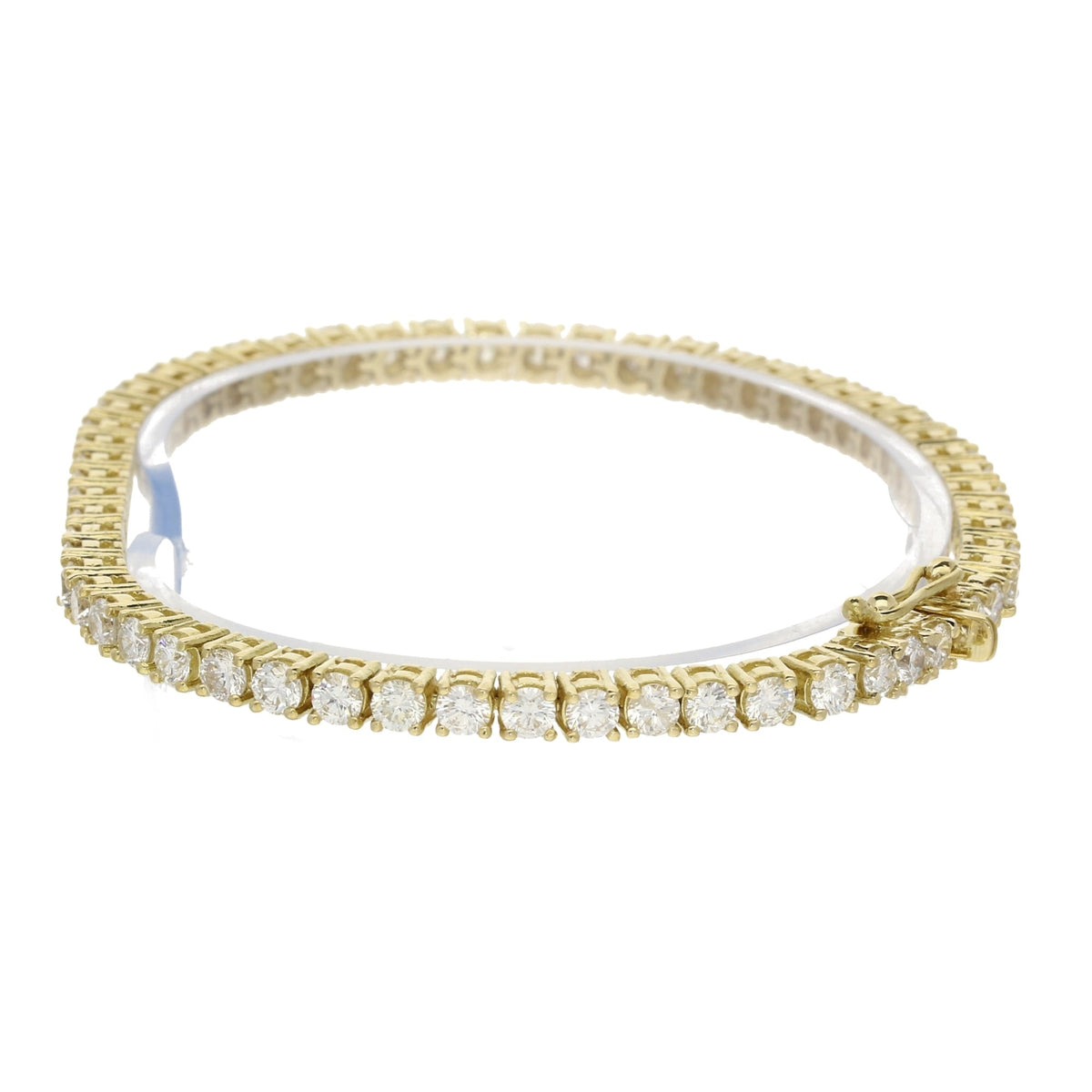 18ct Yellow Gold Diamond Tennis Bracelet 6.27ct
