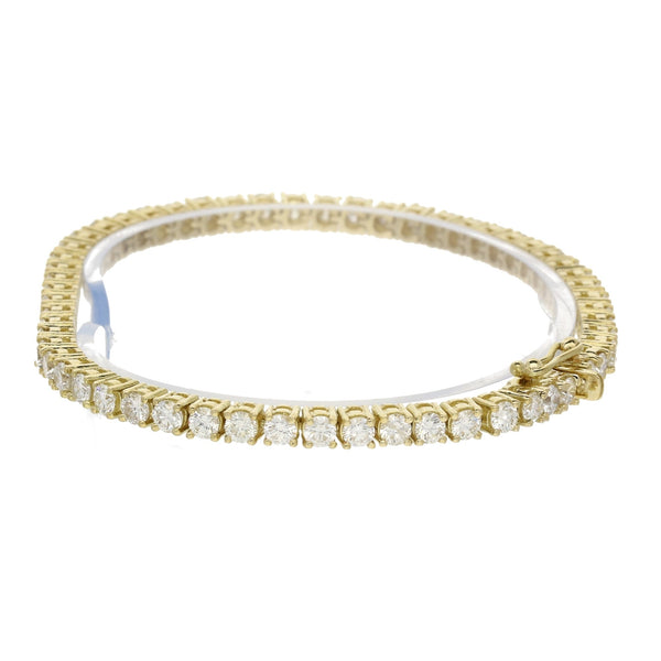 18ct Yellow Gold Diamond Tennis Bracelet 6.27ct