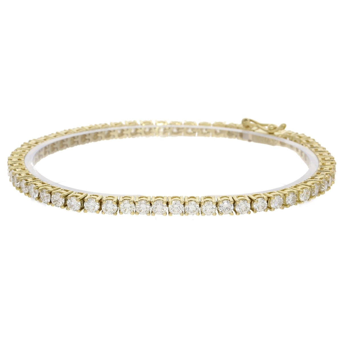 18ct Yellow Gold Diamond Tennis Bracelet 6.27ct