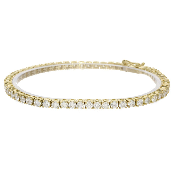 18ct Yellow Gold Diamond Tennis Bracelet 6.27ct