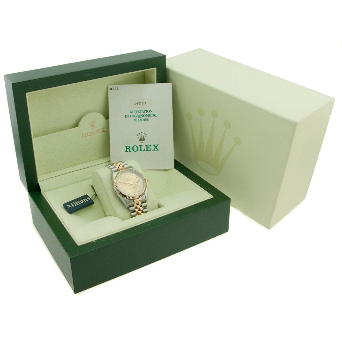 Datejust 16233 - Champagne Diamond Dial - 1996