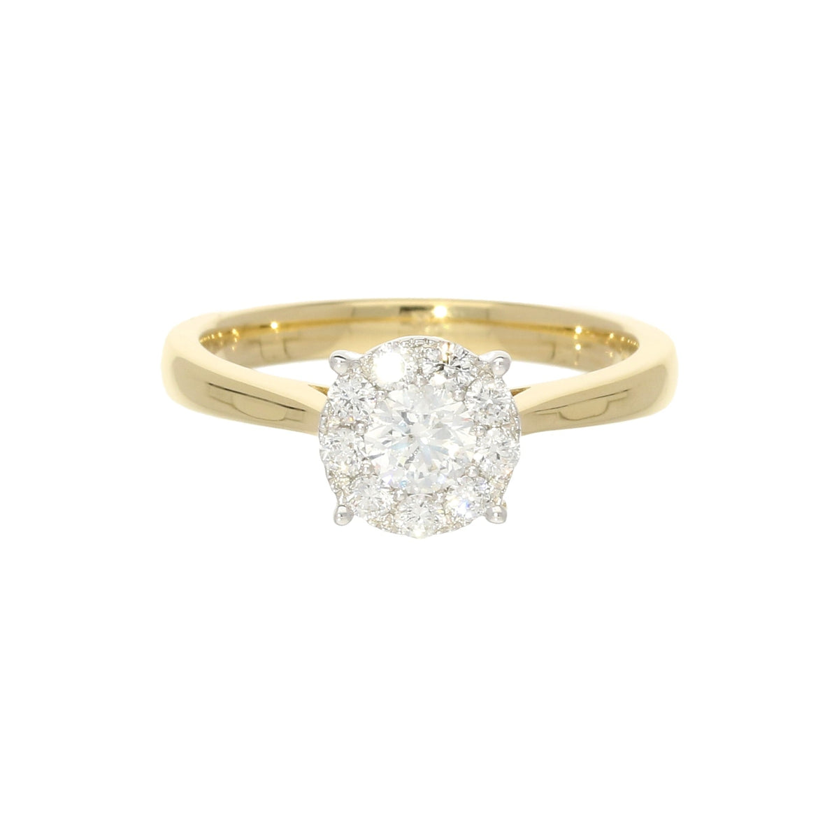 18ct Yellow Gold 0.50ct Diamond Engagement Ring - Illusion Set
