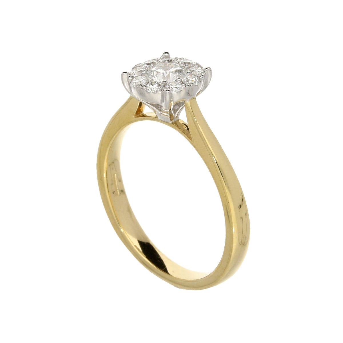 18ct Yellow Gold 0.50ct Diamond Engagement Ring - Illusion Set