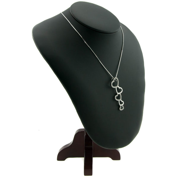 18ct White Gold 0.44ct Diamond Heart Pendant & Chain