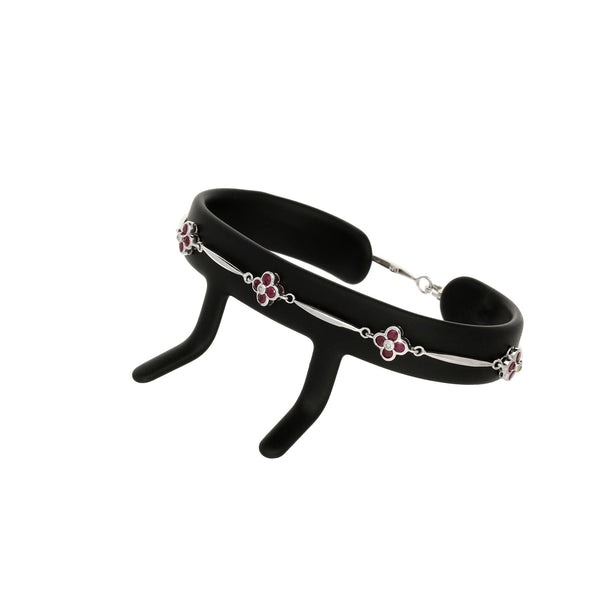 Ruby & Diamond 9ct White Gold Bracelet