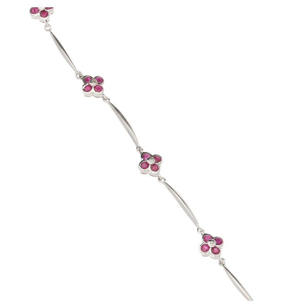 Ruby & Diamond 9ct White Gold Bracelet