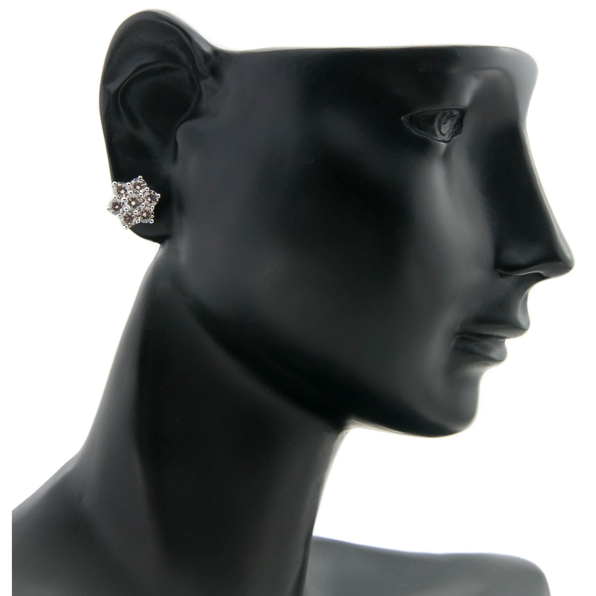 9ct Gold 2.32ct Diamond Cluster Earrings