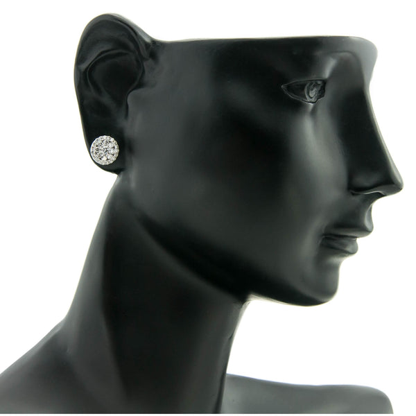18ct White Gold Diamond Cluster Earrings